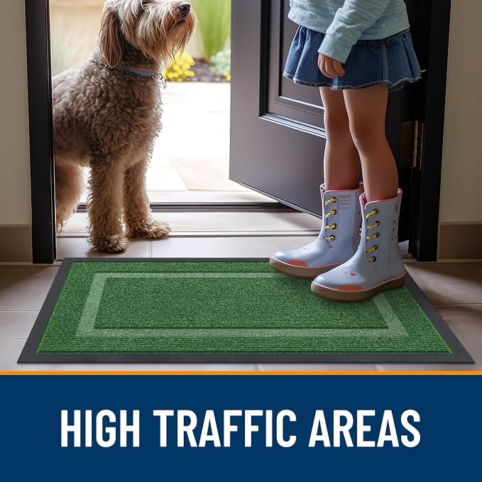 OLANLY Front Door Mat Indoor Outdoor Entrance, Waterproof All-Season,