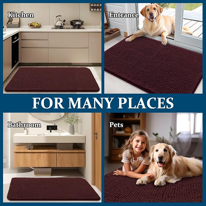 OLANLY Dog Door Mat for Muddy Paws 70x46, Absorbs Moisture and Dirt, Absorbent