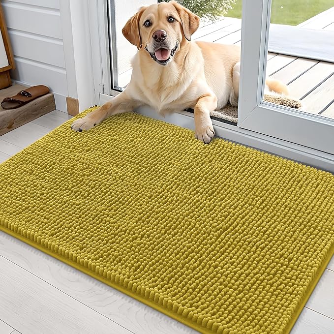 OLANLY Dog Door Mat for Muddy Paws 36x24, Absorbs Moisture and Dirt, Absorbent