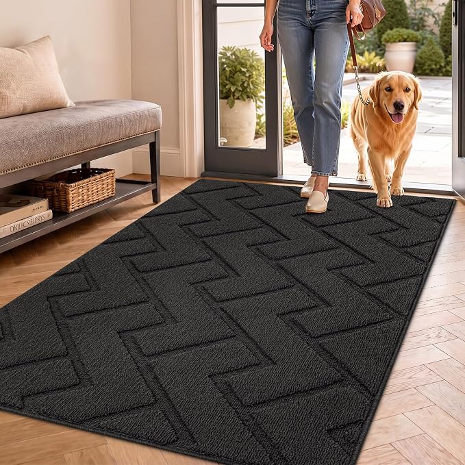 hicorfe Front Door Mat Outside Entrance, Stain and Fade Resistant, Non Slip