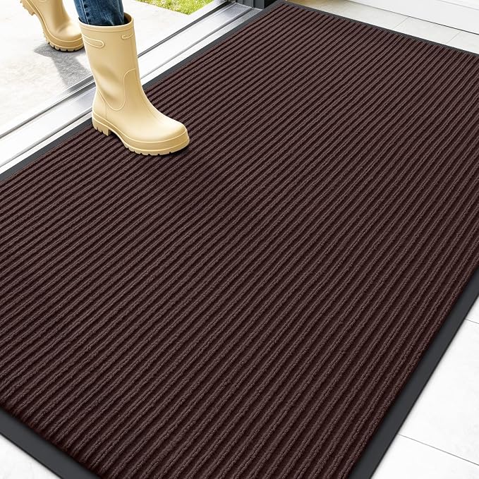 OLANLY Front Door Mat Indoor Outdoor Entrance, Waterproof Heavy Duty Doormat