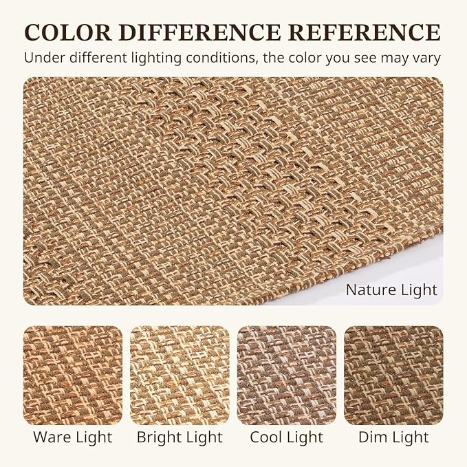 MatEssen 2x7 Thin Runner Rug for Hallway, 30% Cotton 70% Polyester Woven Carpet