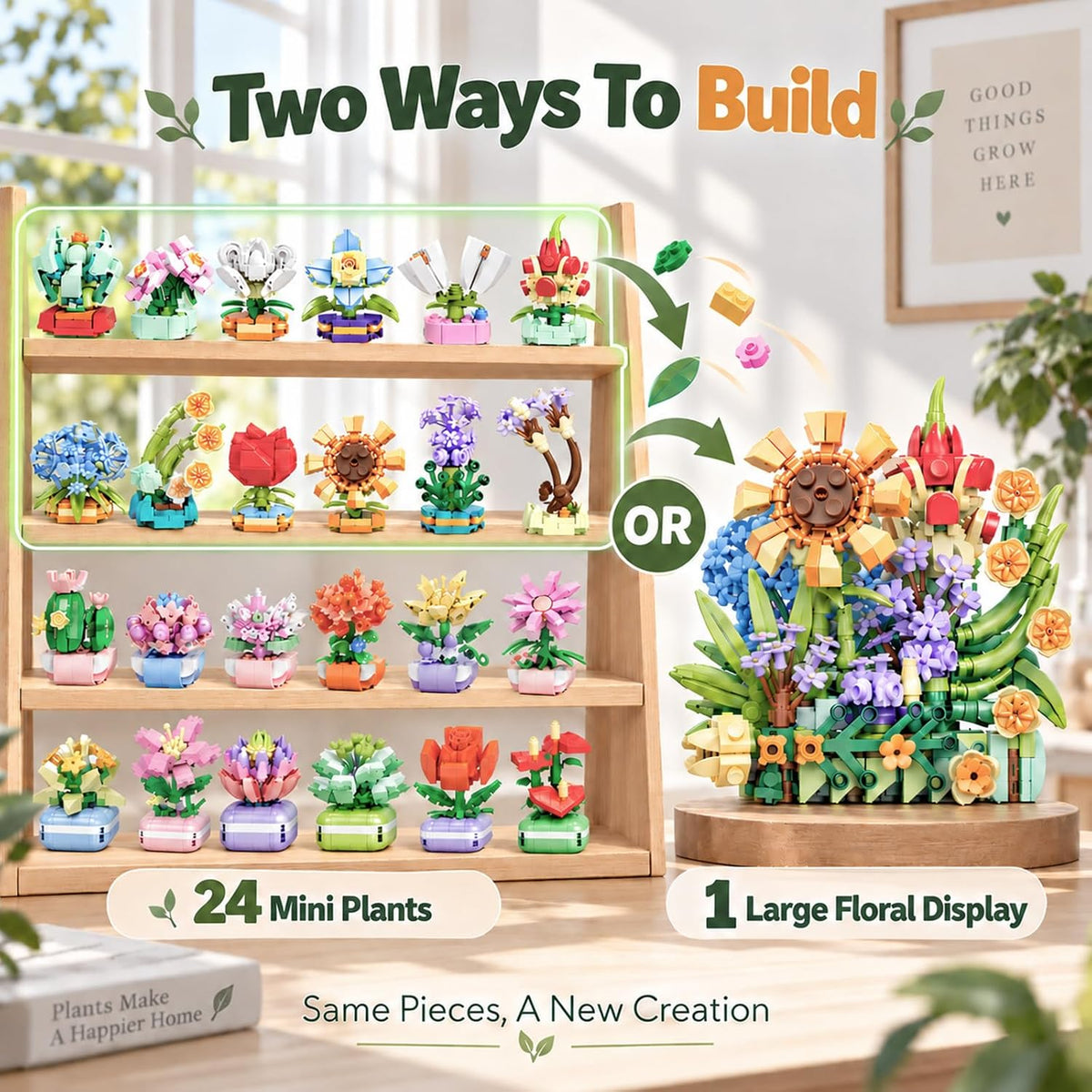 Flower Advent Calendar 2026 Succulents Building Blocks for Adults