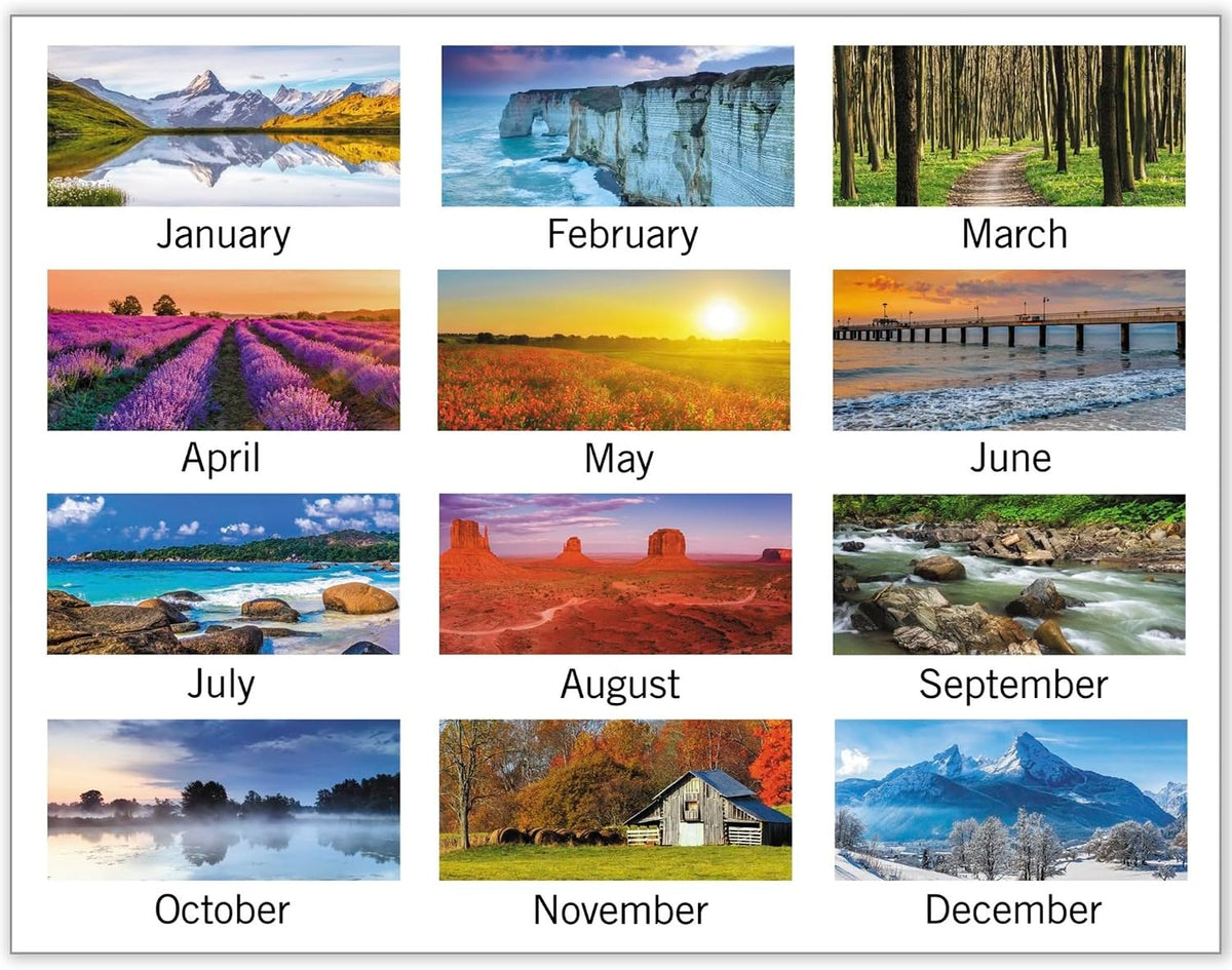 2025 AT-A-GLANCE® Panoramic Landscape Monthly Desk Pad, 21-3/4" x 17", Scenic, January 2025 To December 2025, 89802