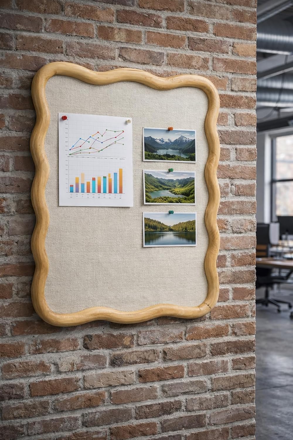 Wavy Linen Cork Memo Board, 17.7" x 23.6"