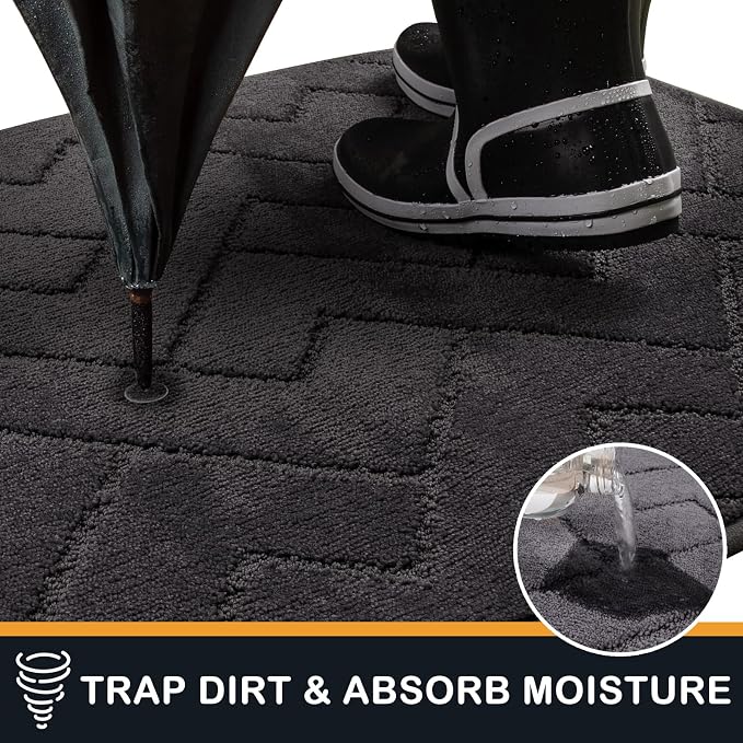 PURRUGS Dirt Trapping Door Mat 24" x 84", Non-Slip Machine Washable Entry Rug