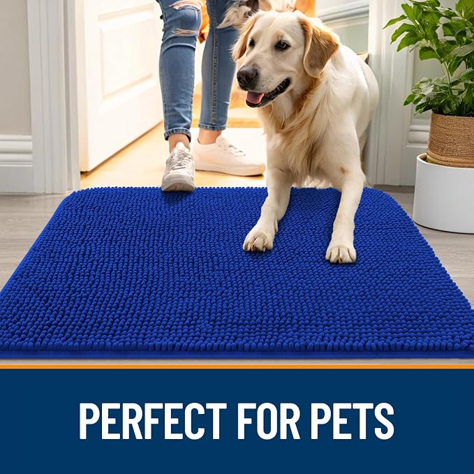 OLANLY Dog Door Mat for Muddy Paws 70x35, Absorbs Moisture and Dirt, Absorbent