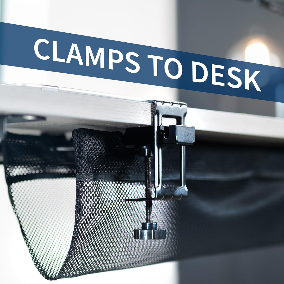 VIVO Black Clamp-on 44 in Mesh Net Cable Management Holder, DESK-AC44MH