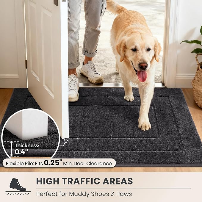 PURRUGS Dirt Trapping Door Mat 24" x 35.5", Non-Slip/Skid Machine Washable