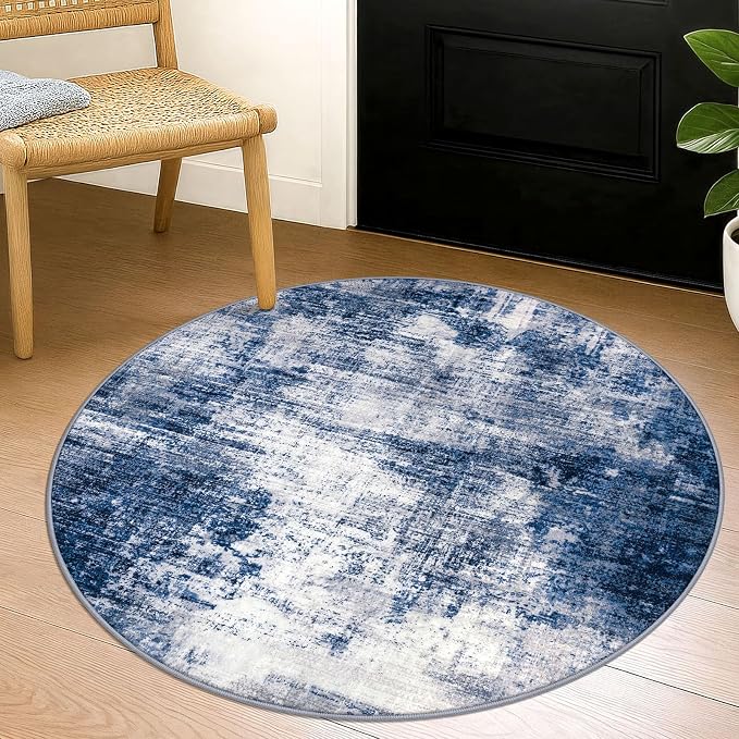IOHOUZE Round Area Rug 3 Ft Circle Entryway Rugs Round Washable Door Mat Indoor