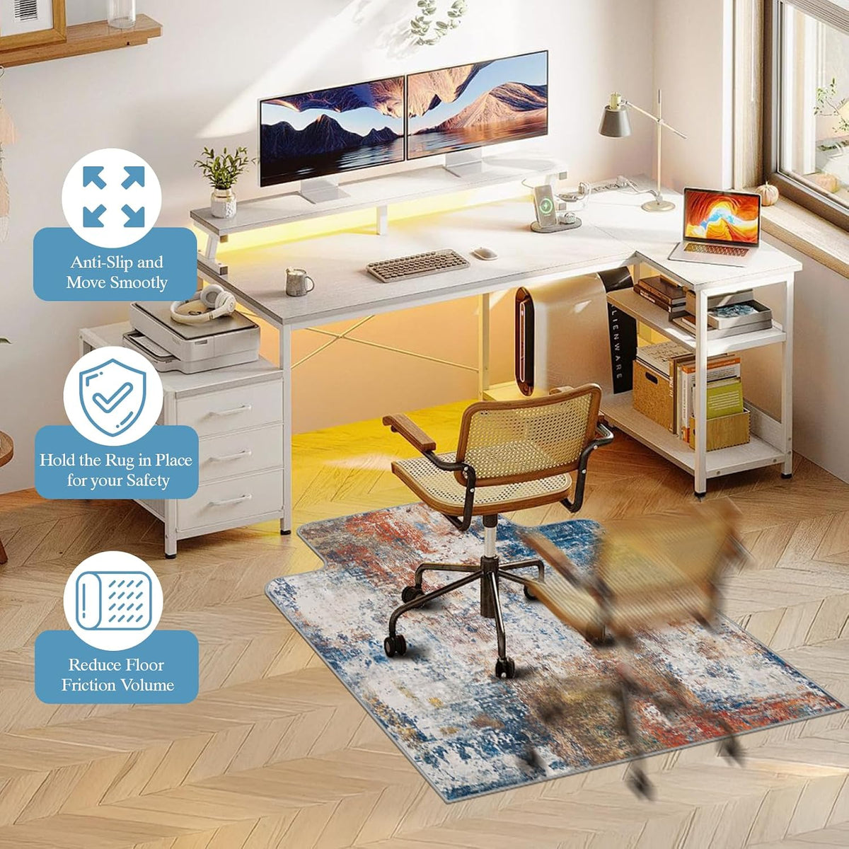 Office Chair Mat for Hardwood Floor & Tile Floor,36"X 48"-Convex Multii