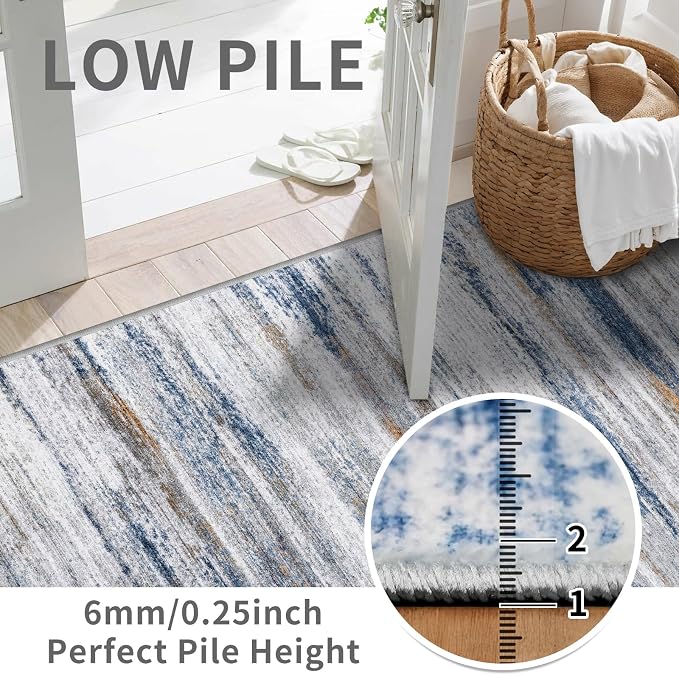 3x9 Washable Runner Rug for Family: Easy-to-Clean Runners for Hallway Entryway