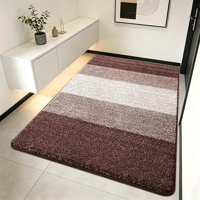 Kitinjoy Indoor Outdoor Door Mat, 70x35 Non-Slip Absorbent Dirt Trapper