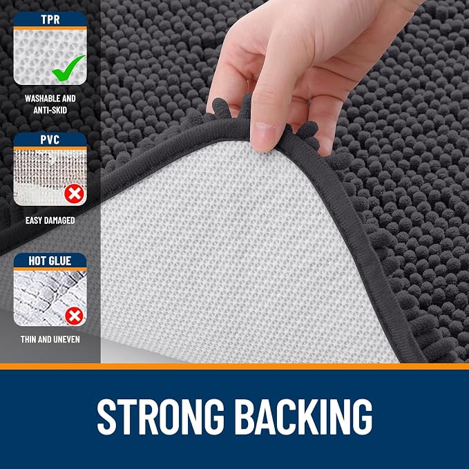 OLANLY Toilet Rugs U-Shaped 20x20, Extra Soft Absorbent Chenille Contour