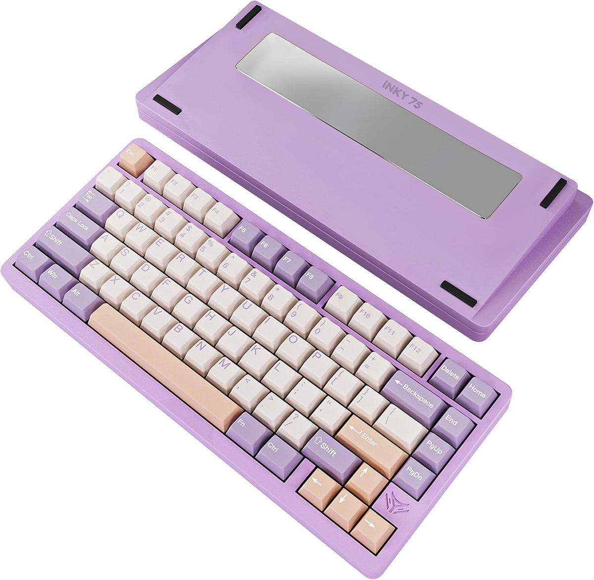 MK INKY75 CNC Aluminum Mechanical Keyboard Triple-Mode Connectivity Gaming Keyboard, 75% Layout Mechanical Keyboard,with Superior Acoustics, Creamy Sounding, RGB/HMX/4000mAh(Dream Lavender)
