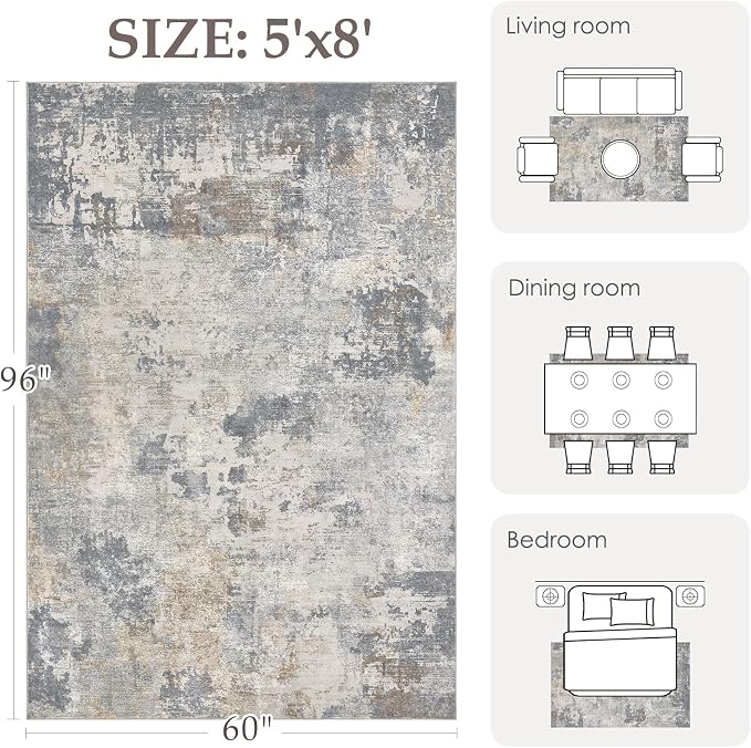 UERMEI 5x8 Area Rug Living Room Rugs