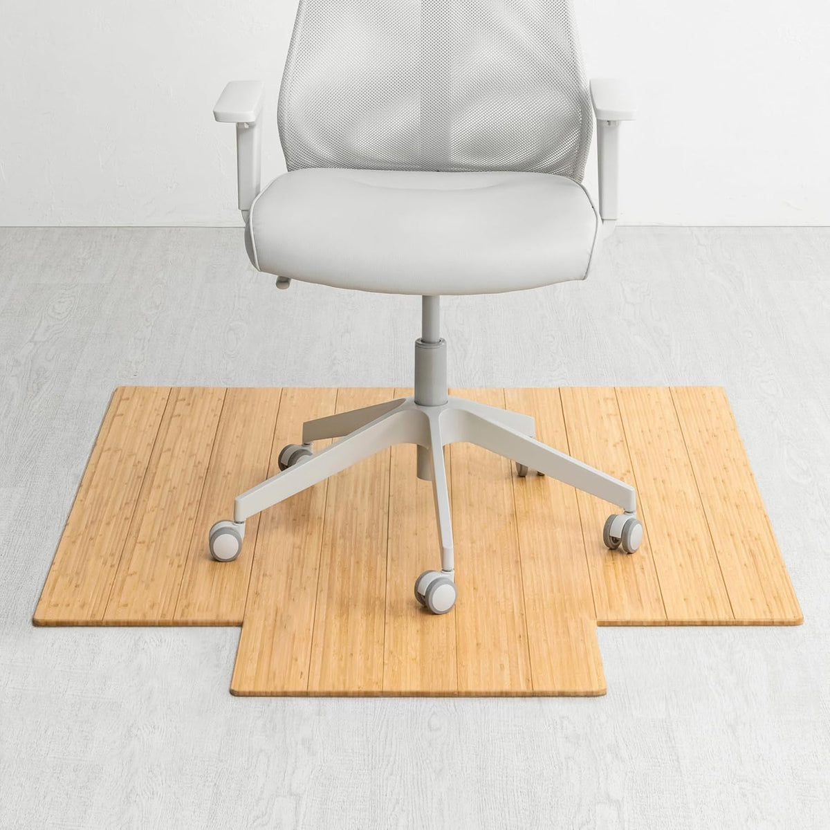 Anji Mountain 52" x 44" Bamboo Office Chair Mat for Carpet & Hardwood Floor