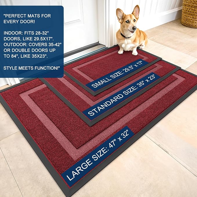 OLANLY Front Door Mat Indoor Outdoor Entrance, Waterproof All-Season,