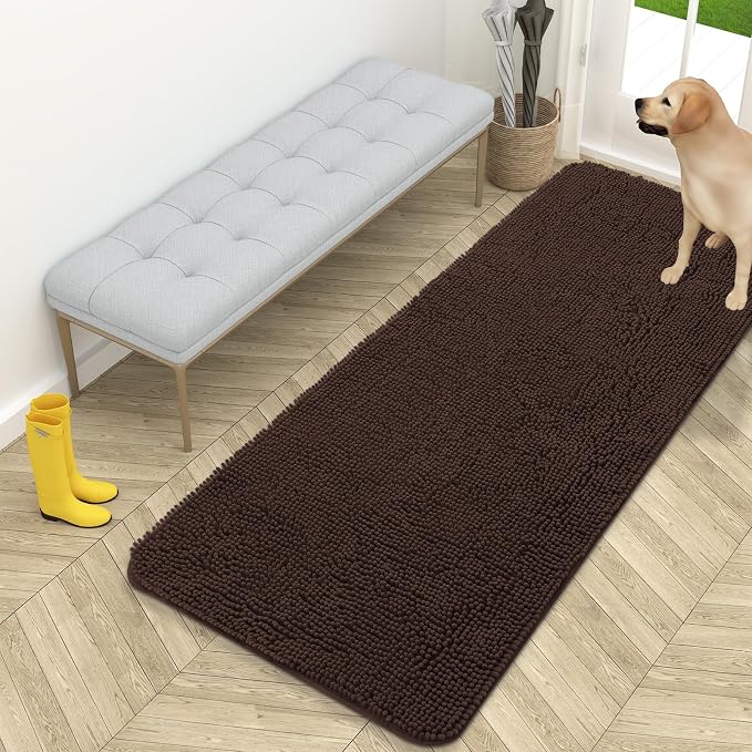 OLANLY Dog Door Mat for Muddy Paws 59x24, Absorbs Moisture and Dirt, Absorbent