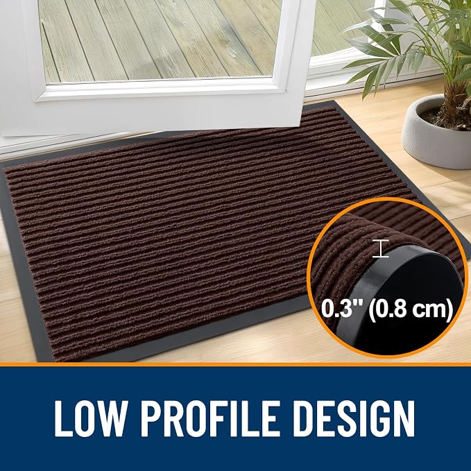 OLANLY Front Door Mat Indoor Outdoor Entrance, Waterproof Heavy Duty Doormat