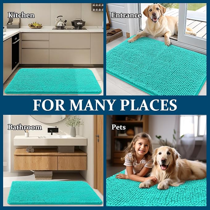 OLANLY Dog Door Mat for Muddy Paws 47x32, Absorbs Moisture and Dirt, Absorbent