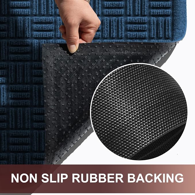 Mibao Front Door Mat Indoor Outdoor Entrance, Dirt Trapping Waterproof