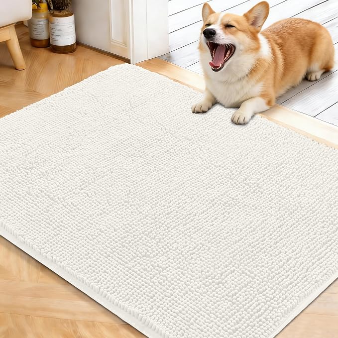 OLANLY Dog Door Mat for Muddy Paws 40x32, Absorbs Moisture and Dirt, Absorbent