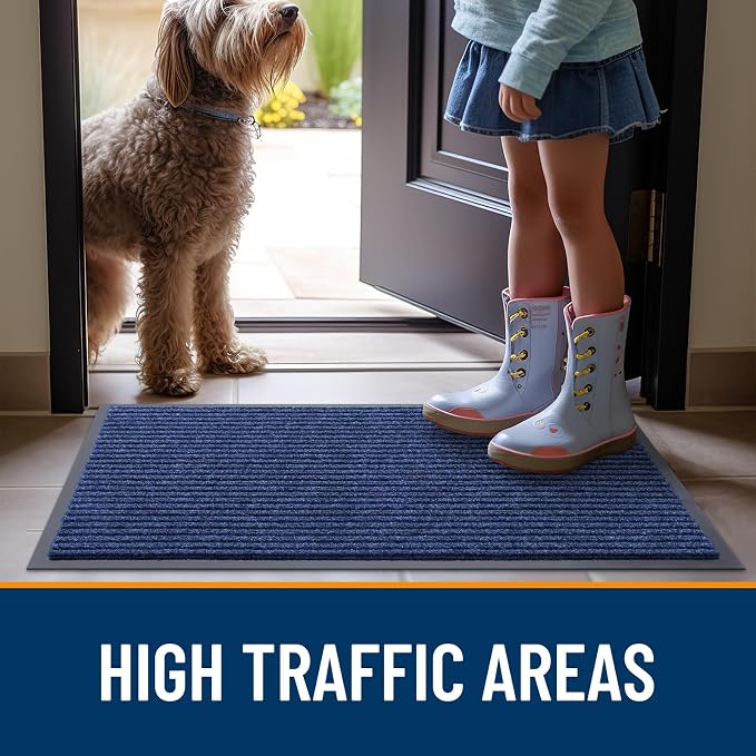 OLANLY Front Door Mat Indoor Outdoor Entrance, Waterproof Heavy Duty Doormat