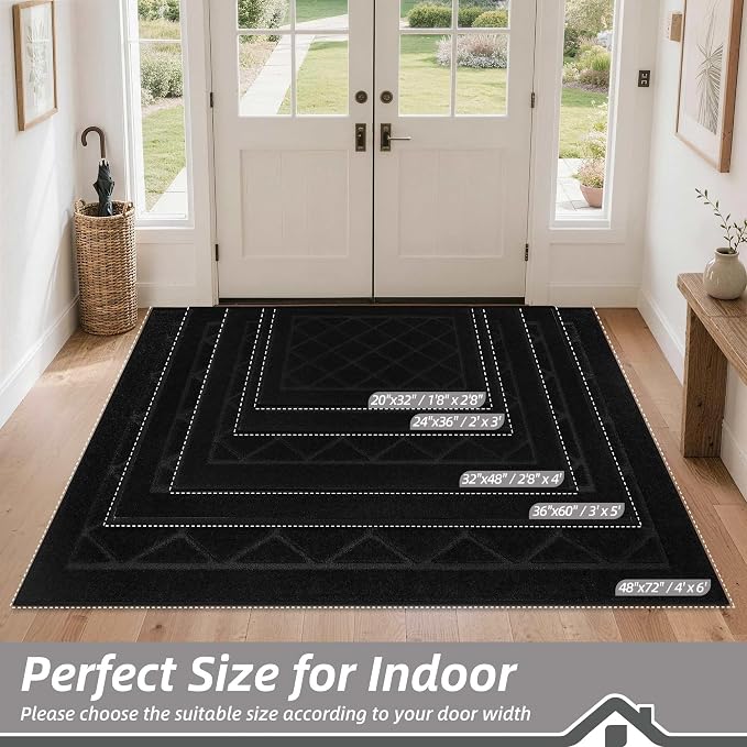 BEQHAUSE Dirt Trapper Door Mat 32" x 48", Doormat Non-Slip Entryway Rugs