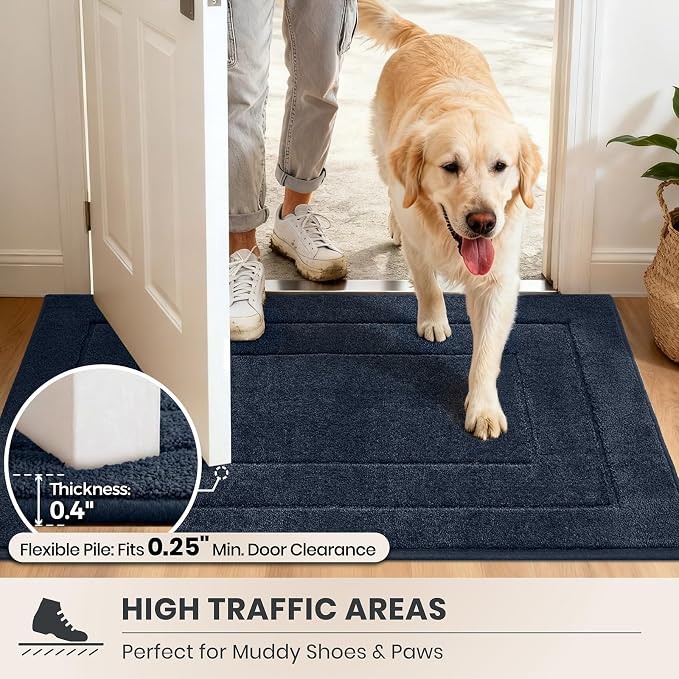 PURRUGS Dirt Trapping Door Mat 32" x 70", Non-Slip/Skid Machine Washable