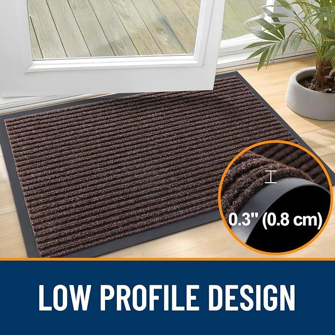 OLANLY Front Door Mat Indoor Outdoor Entrance, Waterproof Heavy Duty Doormat