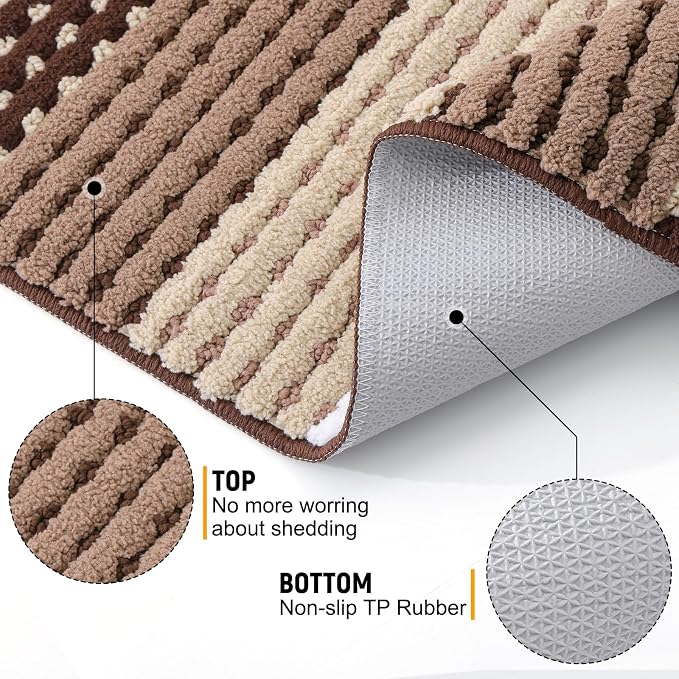 Kitinjoy Indoor Outdoor Door Mat, 59x36 Non-Slip Absorbent Dirt Trapper