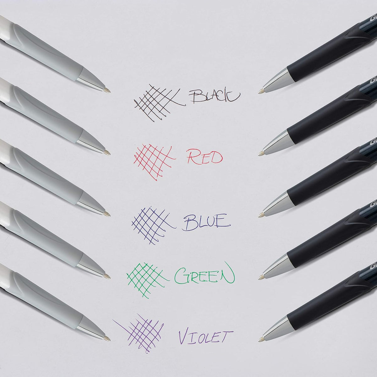 Pentel Glidewrite Signature Ballpoint Pen, Pearl White Barrel, (1.0mm) Medium Line, Blue Ink, 12 Pens (BX930W-C)