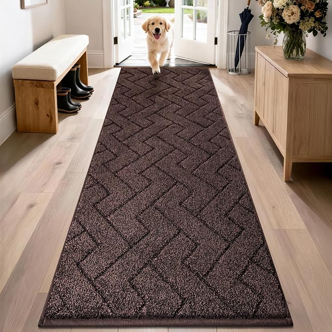 PURRUGS Dirt Trapping Door Mat 24" x 84", Non-Slip Machine Washable Entry Rug