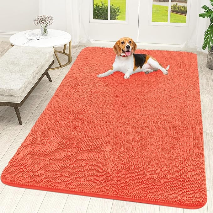OLANLY Dog Door Mat for Muddy Paws 70x46, Absorbs Moisture and Dirt, Absorbent