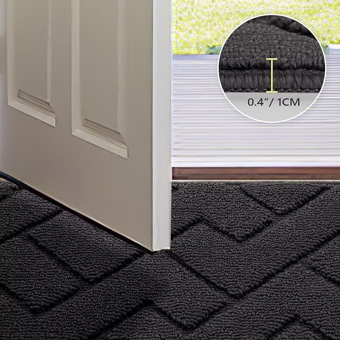 hicorfe Front Door Mat Outside Entrance, Stain and Fade Resistant, Non Slip