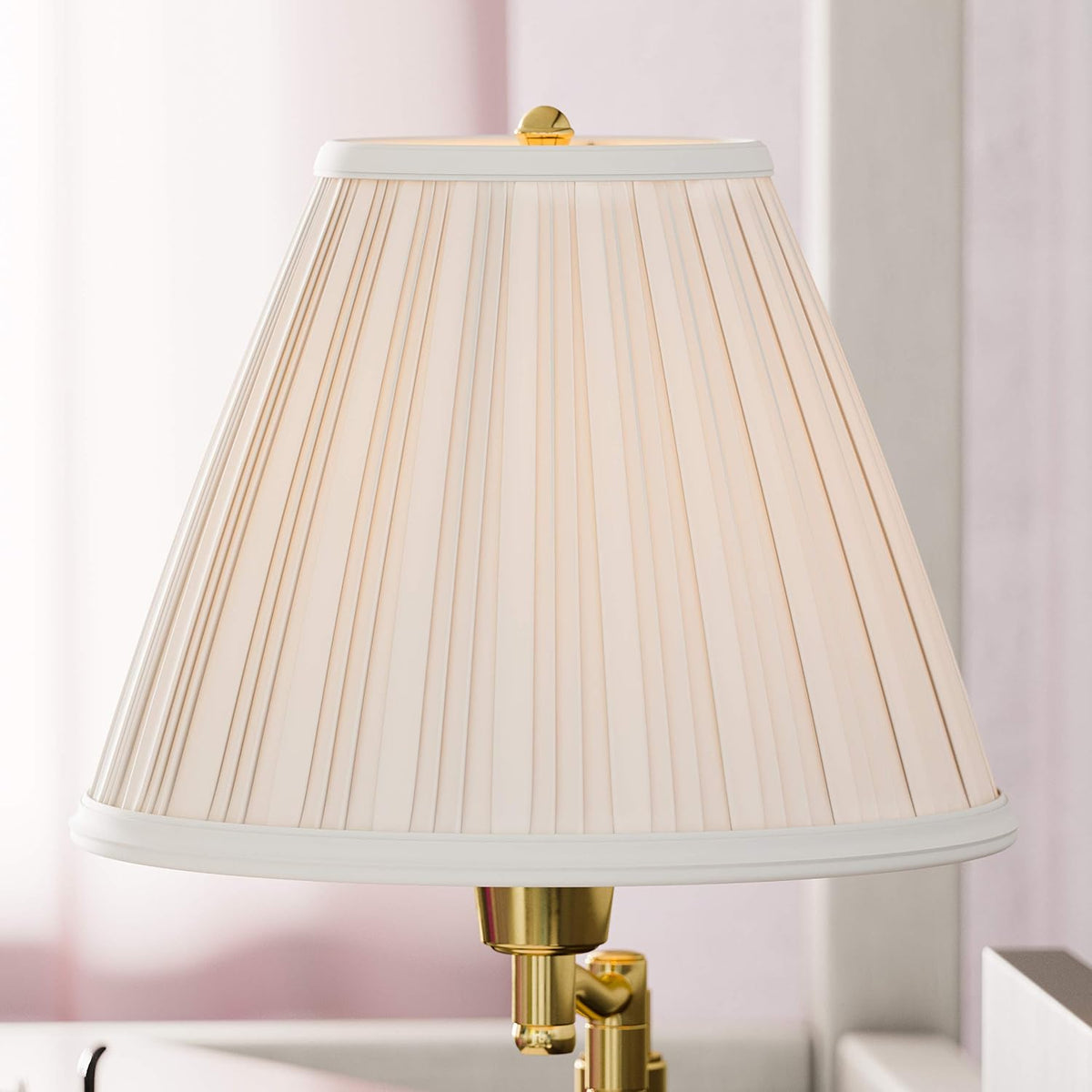 Kenroy Home Classic Swing Arm Swing Arm Desk Lamp with Polished Brass Finish, Classic Style, 16" Height, 16" Width, 12.5" Depth