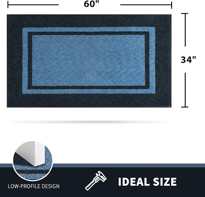PURRUGS Dirt Trapping Door Mat 34" x 60", Non-Slip Machine Washable Entryway Rug