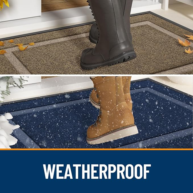 OLANLY Front Door Mat Indoor Outdoor Entrance, Waterproof All-Season,