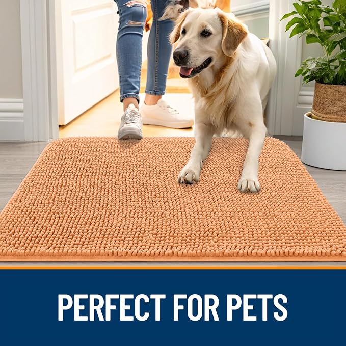 OLANLY Dog Door Mat for Muddy Paws 70x32, Absorbs Moisture and Dirt, Absorbent