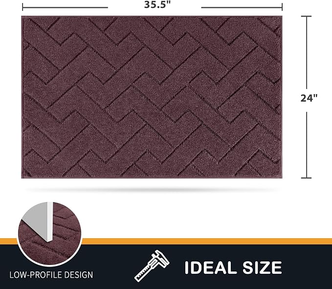 PURRUGS Dirt Trapping Door Mat 24" x 35.5", Non-Slip Machine Washable Entry Rug