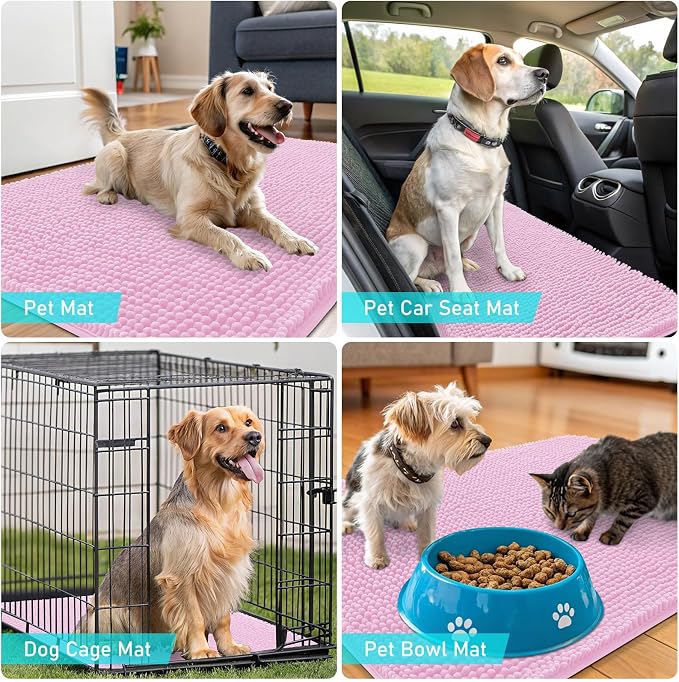 OLANLY Dog Door Mat for Muddy Paws 59x35, Absorbs Moisture and Dirt, Absorbent