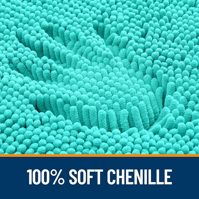 OLANLY Toilet Rugs U-Shaped 20x20, Extra Soft Absorbent Chenille Contour