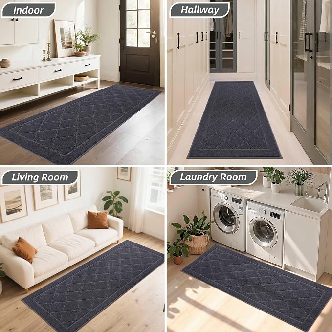 BEQHAUSE Dirt Trapper Door Mat 32" x 72", Doormat Non-Slip Entryway Rugs