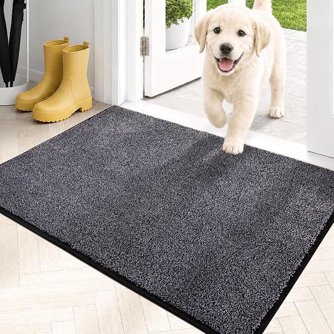 PURRUGS Dirt Trapping Door Mat 20" x 31.5", Non-Slip Machine Washable Entryway
