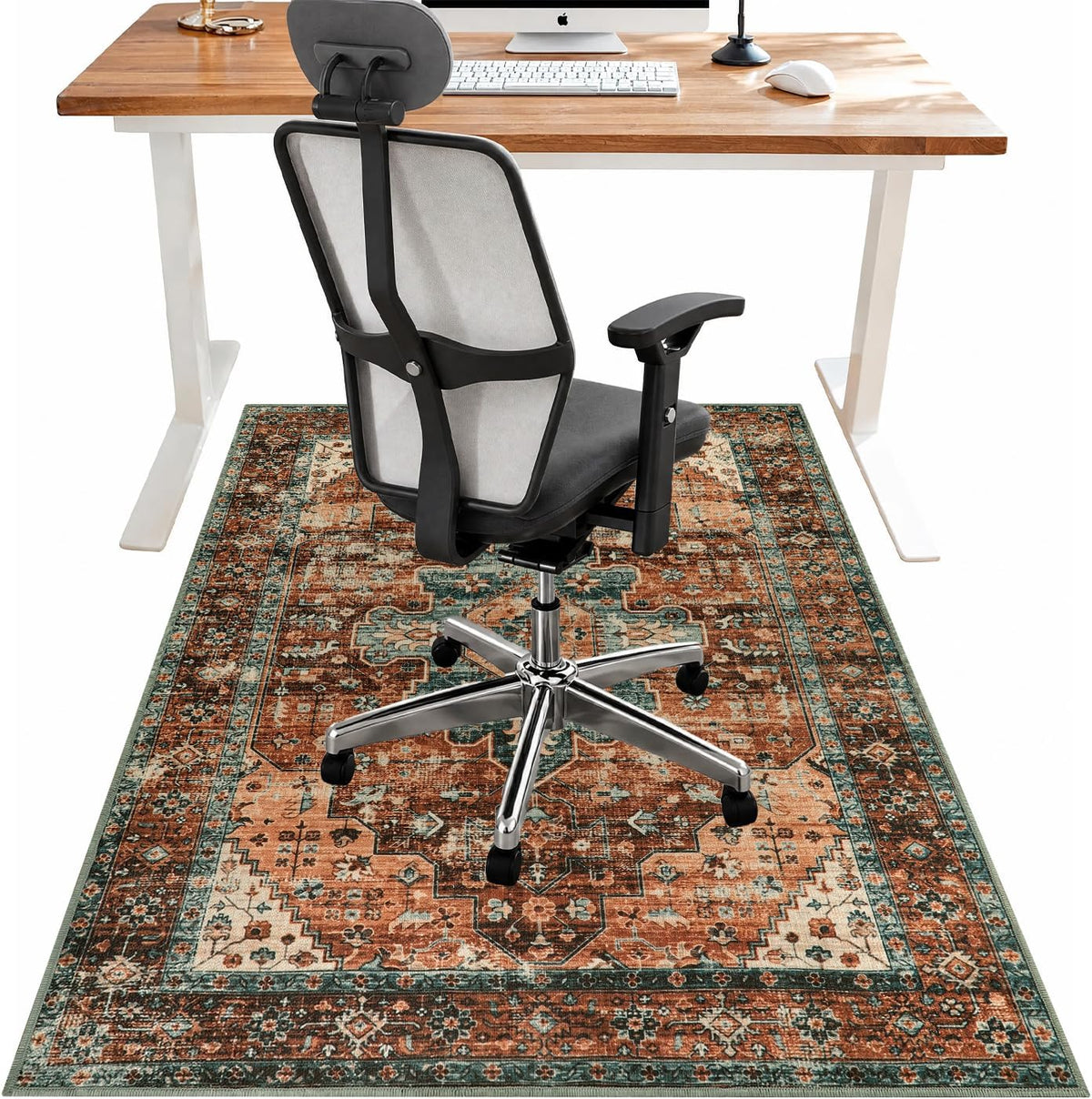 Anidaroel Office Chair Mat for Hardwood Floor/Tile Floor, 36"X 48" Desk Chair Mat for Hard Floors, Under Desk Rug Protector for Rolling Computer Gaming Chairs, Anti Slip Machine Wash Low Pile Carpet