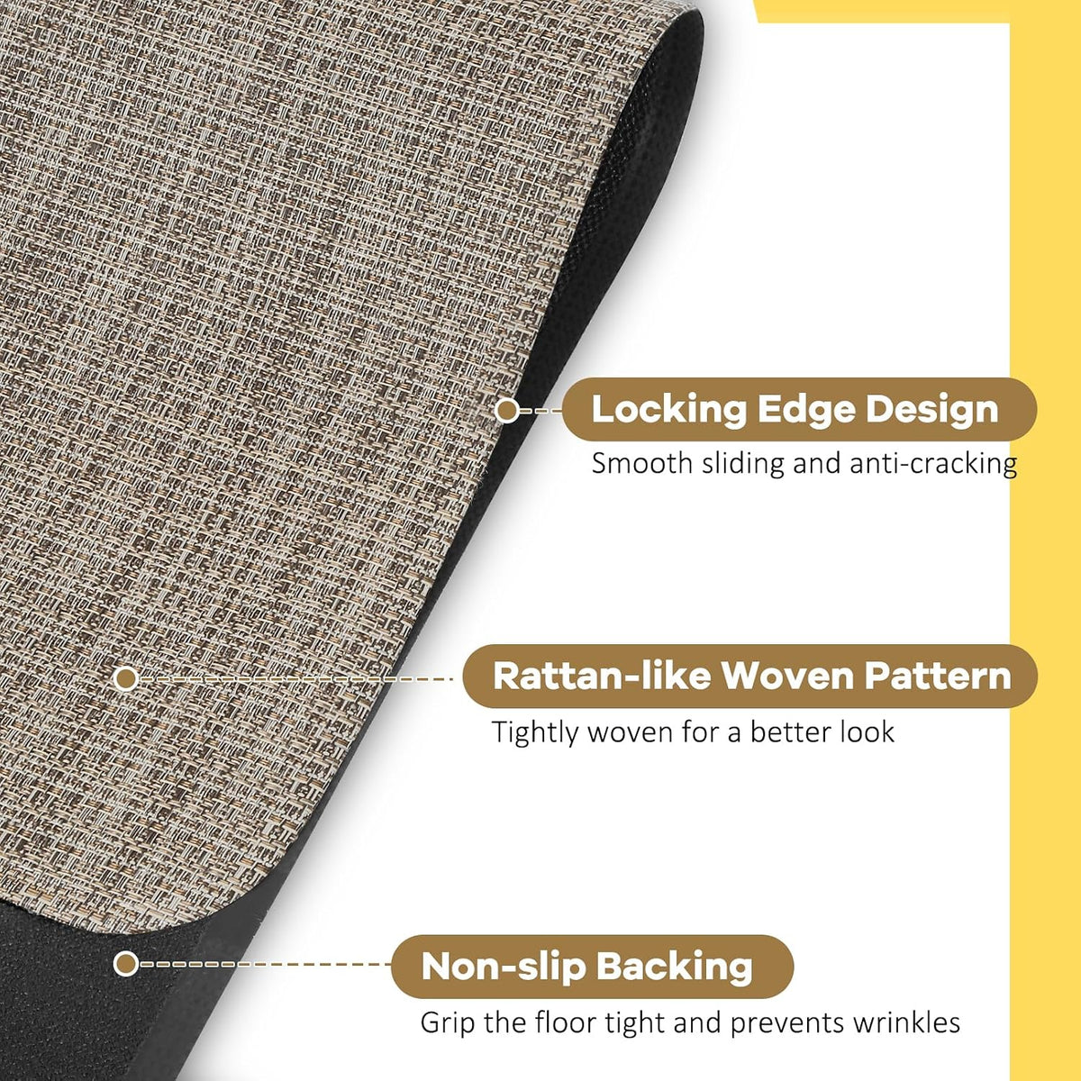 BesWin Large Office Chair Mat for Hardwood Floor, 48" x 60" Desk Floor Mat for Rolling Chair, Heavy Duty Anti-Slip Floor Protector Rug for Home Office, Brown