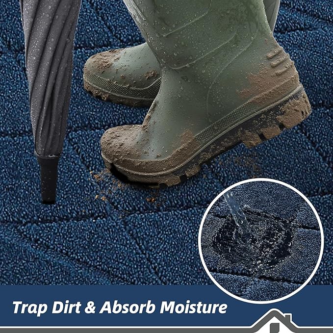 BEQHAUSE Dirt Trapper Door Mat 24" x 36", Doormat Non-Slip Entryway Rugs