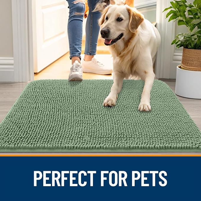 OLANLY Dog Door Mat for Muddy Paws 70x24, Absorbs Moisture and Dirt, Absorbent