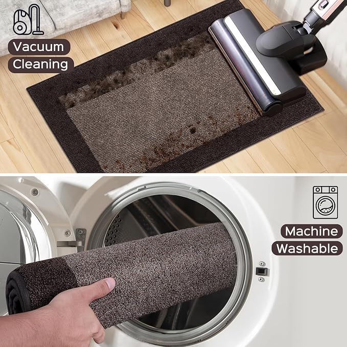 Machine Washable Runner Rug 32" x 144", Non Slip Kitchen Rug